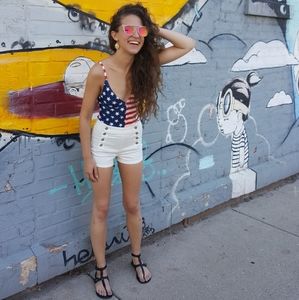 Orange Holigraphic Flat Clubmaster Sunglasses